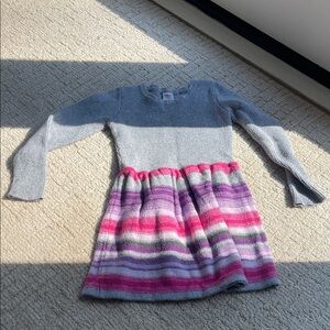 Gymboree Striped Gray and Pink girls sweater Dress